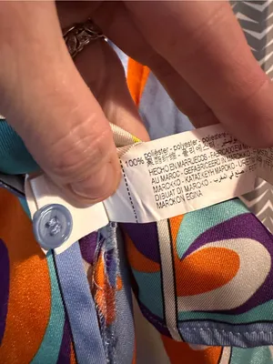 ZARA | Multicolored Printed Satin Blouse, Pucci Style, Size S thumbnail 6