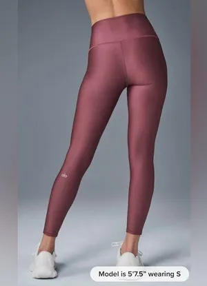 Alo Yoga NWT 7/8 High-Waist Airlift Leggings In A Burgundy Truffle Size L thumbnail 1