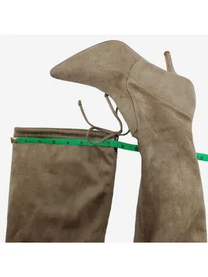 Suede Pointed Toe Over The Knees Thigh High Stretchy Heeled Boot thumbnail 7