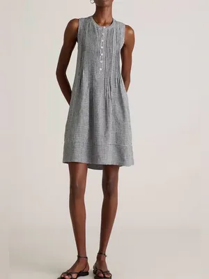 NEW Quince 100% European Linen Sleeveless Swing Dress XS thumbnail 4