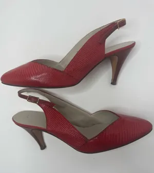 Saks Fifth Avenue Red Slingback Heels Size 7.5B thumbnail 6