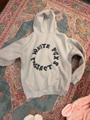 White fox hoodie thumbnail 1