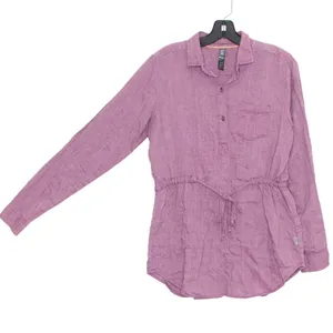 Mountain Hardwear Womens Top Popover Cinch Waist Long Sleeve Purple Medium DY thumbnail 1