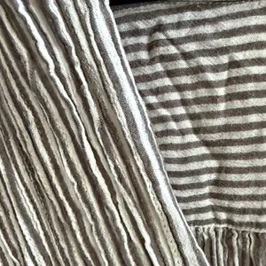 Free People One Gray and White Stripe Slouchy Pocket Top Small thumbnail 6