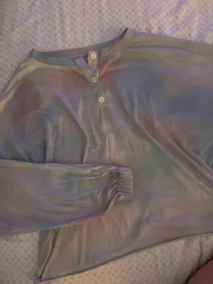 Pink & Blue Tie-Dye LS Pajama/Lounge Shirt thumbnail 3