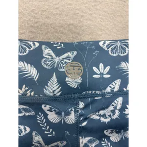 IAB‎ MFG Athletic Shorts 10 L Blue Butterfly No Ride Compression Workout Yoga thumbnail 7