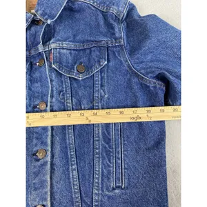 Vintage Levis Strauss Denim Jacket Womens Size M Blue Denim Trucker Blazer * thumbnail 12