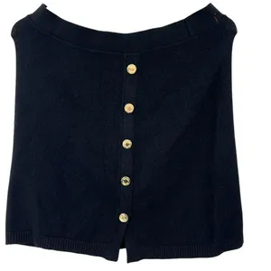 Lilly Pulitzer Lizona Sweater Skirt Knit Mini Black Gold Button Straight Fitted thumbnail 2