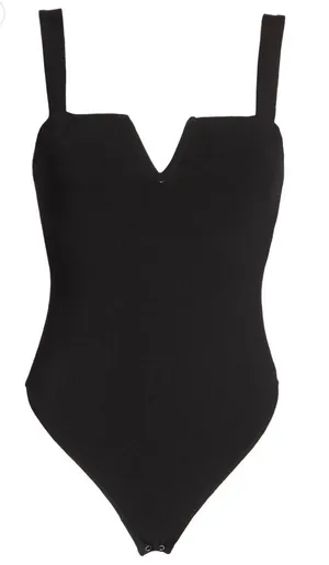 Free People Black Sweetheart Low Back Bodysuit Size Small thumbnail 1