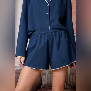 Lulus Get Some Rest Navy Blue Two-Piece Pajama Set thumbnail 3