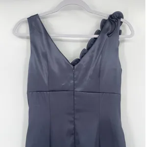 Betsy & Adam Satin Cocktail Dress Sz 6 Y2K Mob Wife USA Rosette Ruched Wedding thumbnail 6