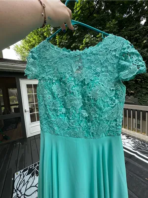 JJs House Estelle bridesmaid Dress Lace Bodice in Spa (Aqua blue/green) (206482) thumbnail 11