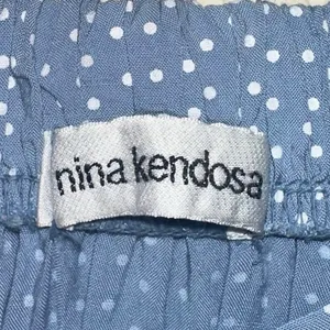 Nina Kendosa Paris‎ Blue Polka Dot Wrap Skirt Medium Ruffle Midi French Style thumbnail 3