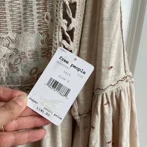 Free People Much Love Tunic Top Women S Salt Beige Boho Embroidered Crochet‎ New thumbnail 8