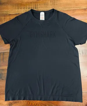 Gymshark Black Training Tee Medium Perforated Logo Athletic Shirt thumbnail 1