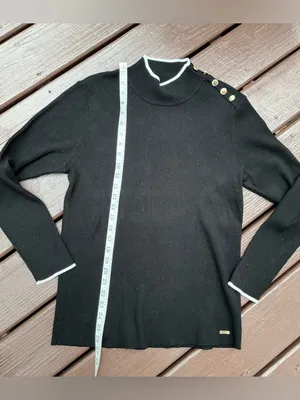 Calvin Klein Ribbed Button-Shoulder Women's Sweater🖤 thumbnail 8