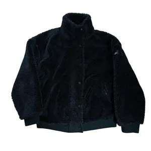 Alo Yoga Black Faux Fur Varsity Jacket Sherpa Teddy Bomber Coat Womens Medium thumbnail 1
