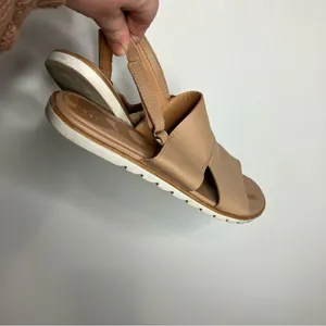 Sorel Ella ll sling‎ back sandals tan leather size 8 thumbnail 3