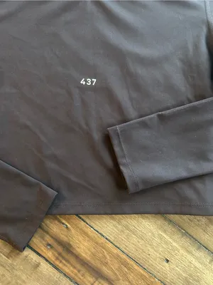 437 Long Sleeve Crop Athletic Brown Top L thumbnail 6