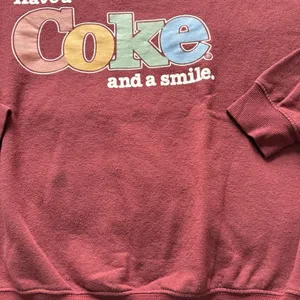 Have A Coke And Smile Coca Cola Sweatshirt Crew‎ Neck Womens Medium Red thumbnail 3