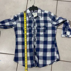 Abercrombie‎ & Fitch Women blue plaid button shirt size small thumbnail 7