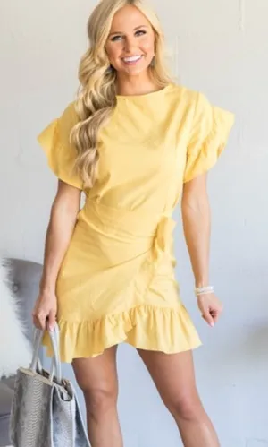 ✨HP✨Shine After Sundown Dress Mustard✨ thumbnail 1