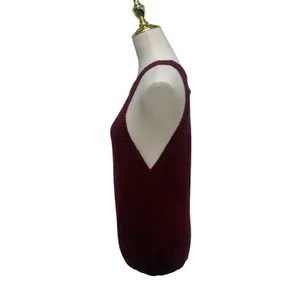 Maeve Halter Knit Tank Top Burgundy‎ Red 100% Cotton Sz M Anthropologie Boho thumbnail 4