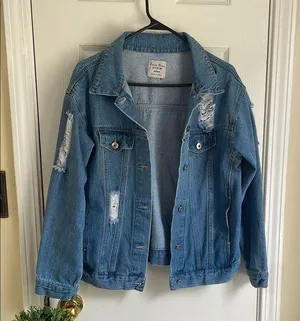 Distressed Love Tree Denim Jacket thumbnail 1