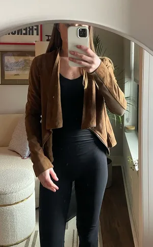 Suede Jacket Brown Size 6 thumbnail 1