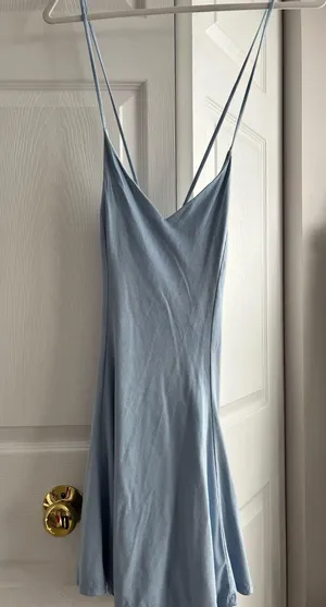 Light Blue Elegant Women’s Dress thumbnail 1