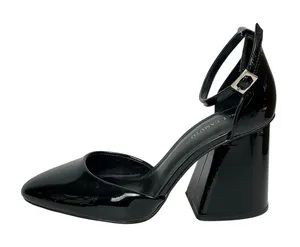 Vince Camuto Women's Black Patent Pointed Toe Block Heels d'Orsay Pumps Sz 7.5 thumbnail 1