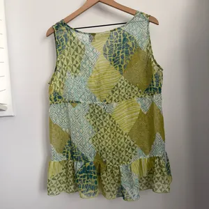 Y2K Large Geometric Patchwork Babydoll‎ Tank Lightweight Fairy Forest goblin thumbnail 5