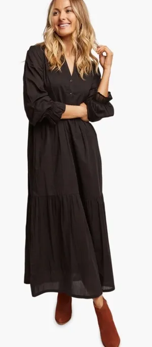 Able Jane Maxi Dress in black Size Large 100% cotton thumbnail 1