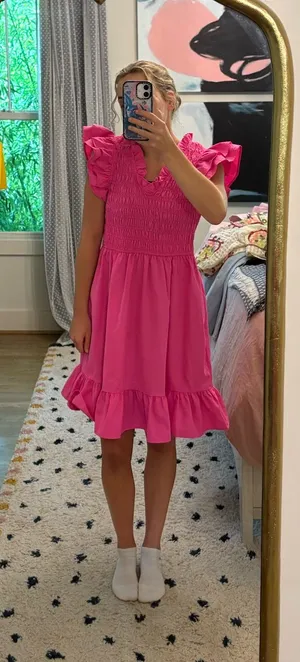 Ces Femme Pink Ruffle Dress thumbnail 1