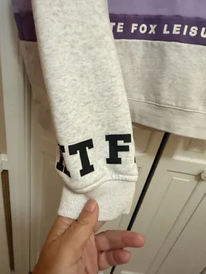 White Fox Leisure Colorblock Crewneck Sweatshirt purple & grey XS/S thumbnail 2