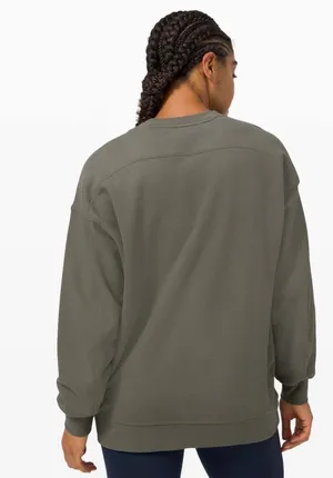 Lululemon Perfectly Oversized Crew Grey Sage 8 thumbnail 9