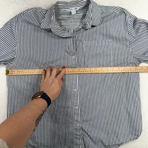 Old Navy M Oversized Striped Boyfriend Shirt Cotton Long Sleeve Button Down Top thumbnail 9