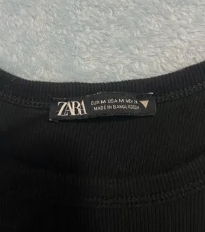 ZARA Black Tank Top Ribbed Crop thumbnail 3
