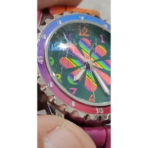Accutime Women's Multi-color Rainbow Flower Silicone Analog‎ Quartz Watch thumbnail 8