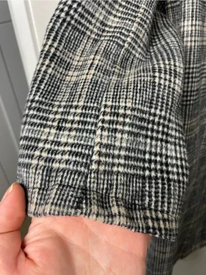 a new day Gray Plaid Long Trench Winter Coat Size XL thumbnail 4