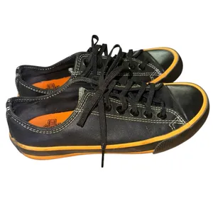 Harley Davidson Sneakers Womens 6.5 Black Orange Low Top Lace Up Casual Shoes‎ thumbnail 3