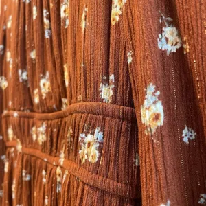 Altar'd State Floral Print‎ Mini Dress Long Sleeve Brown Cottagecore Small thumbnail 10