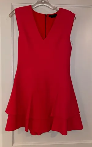 Alice + Olivia Vibrant Red/Coral Mini Dress thumbnail 1