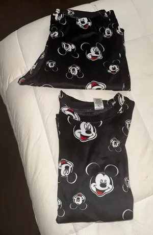 Disney Black Mickey Mouse Pajama Set with White and Red Accents for women thumbnail 1