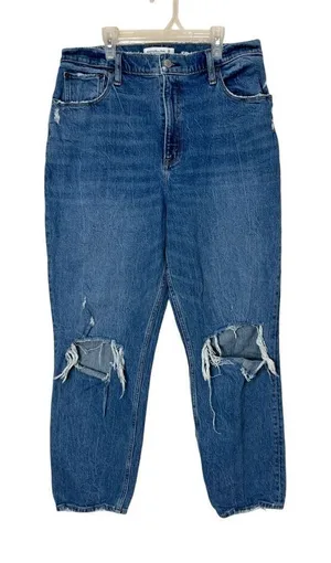 Abercrombie & Fitch Curve Love Ultra‎ High Rise 90s Straight Jeans Size 32/14 thumbnail 1