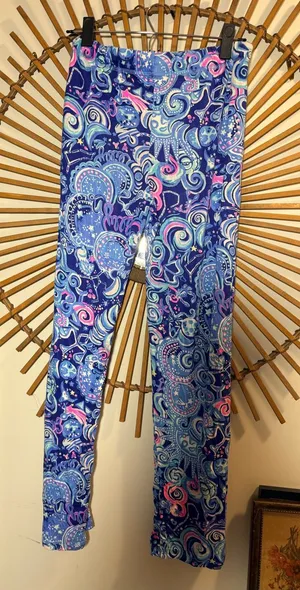 Lilly Pulitzer Women’s Blue Multi Pajama Pants Sleepwear Lounge Drawstring Whims thumbnail 1