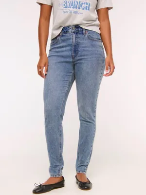 Abercrombie & Fitch Curve Love High Rise Modern Skinny Jeans Light thumbnail 2