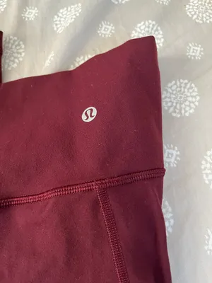 Lululemon Maroon Wunder Under Luon Leggings Size 6 thumbnail 3