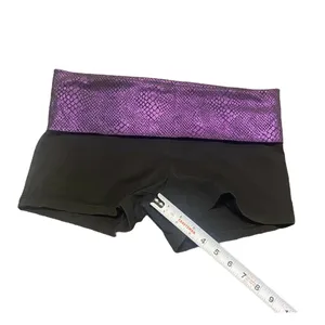 VS PINK Yoga Shorts Foldover Black Purple Snake Animal Print Y2K Vtg Size‎ M thumbnail 5