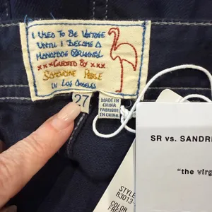 Sandrine Rose NWT Pants Women's 27 Navy Patchwork Workwear Indie Utility Ankle thumbnail 9